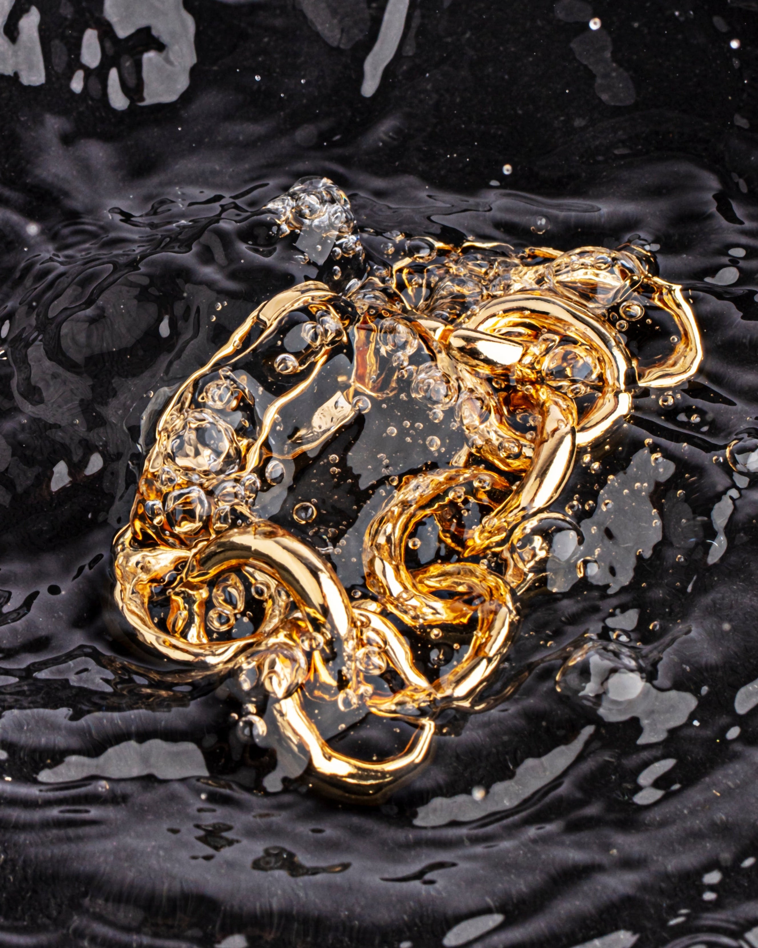 Model wearing Rachel Sculptural Gold Chain Necklace — 18K gold-plated necklace by Denise Pacini