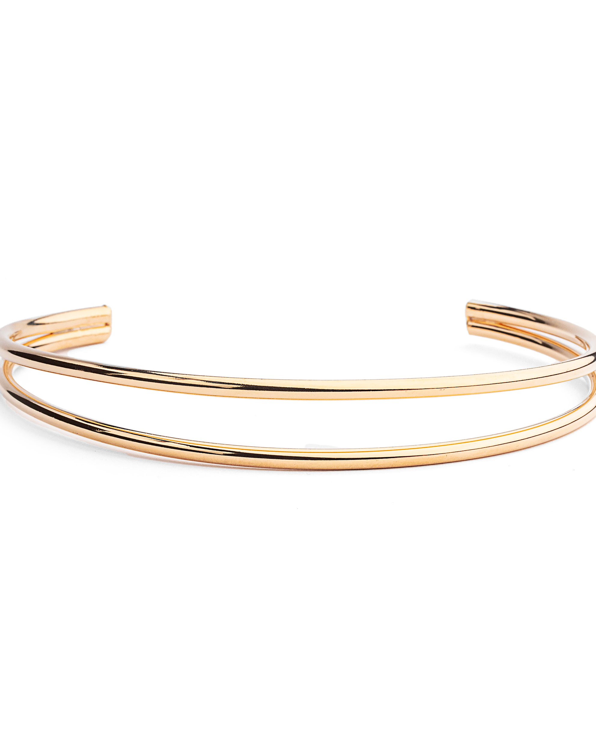 Clara Double Layering Choker Necklace Gold — 18K gold-plated statement jewelry, hypoallergenic demi-fine piece by Denise