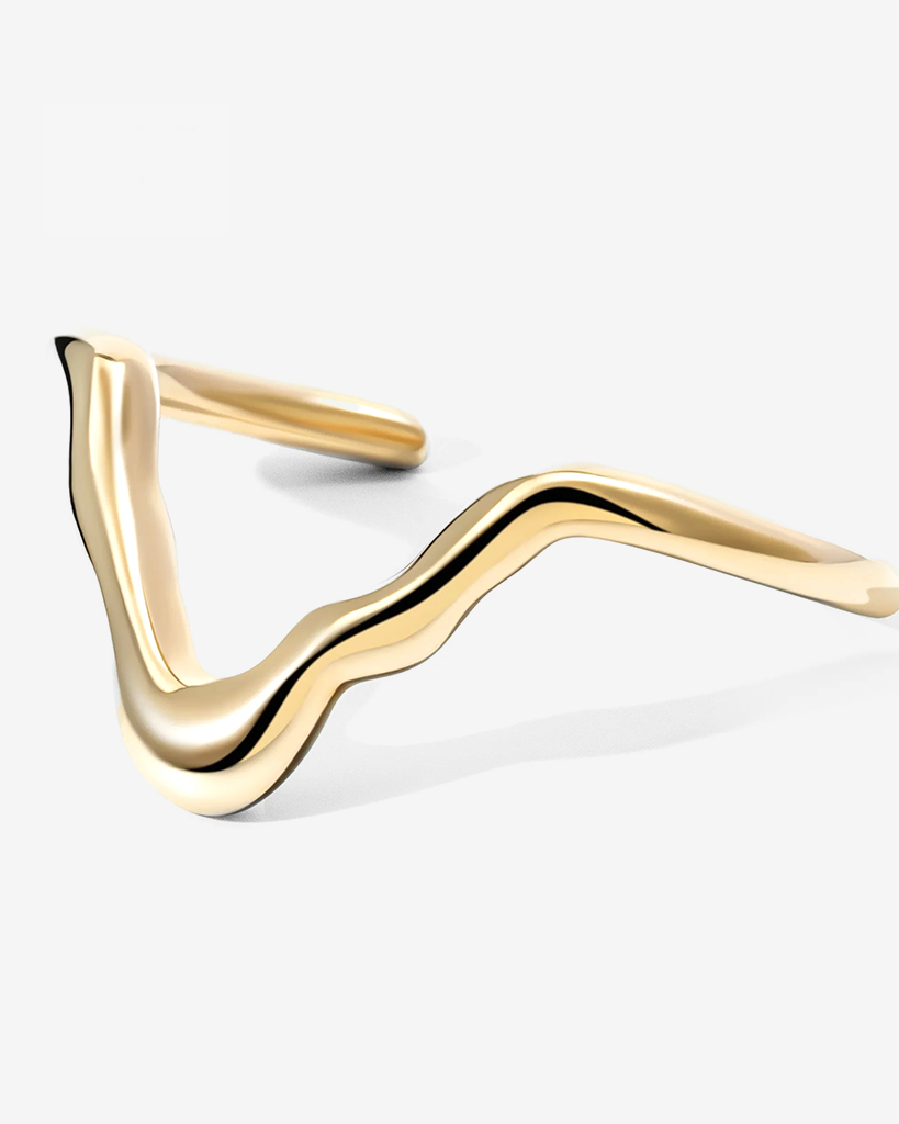 Danielle Sculptural Gold Bracelet — bold 18K gold-plated statement bracelet, lightweight hypoallergenic demi-fine jewelry