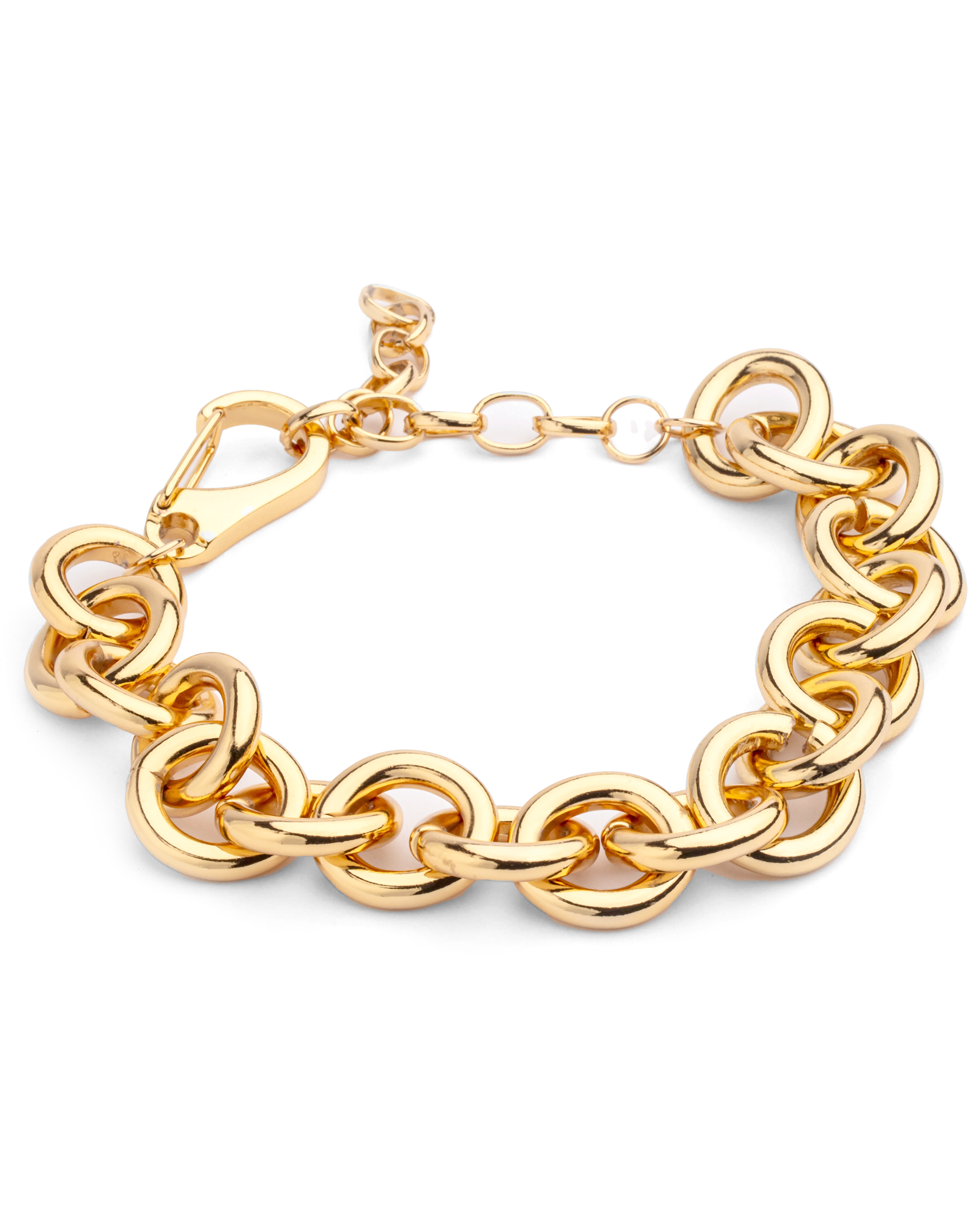 Rachel Sculptural Gold Chain Necklace — 18K gold-plated statement jewelry, hypoallergenic demi-fine piece by Denise Pacini