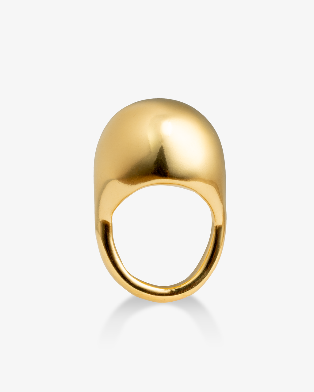 Oversized gold dome statement ring front view