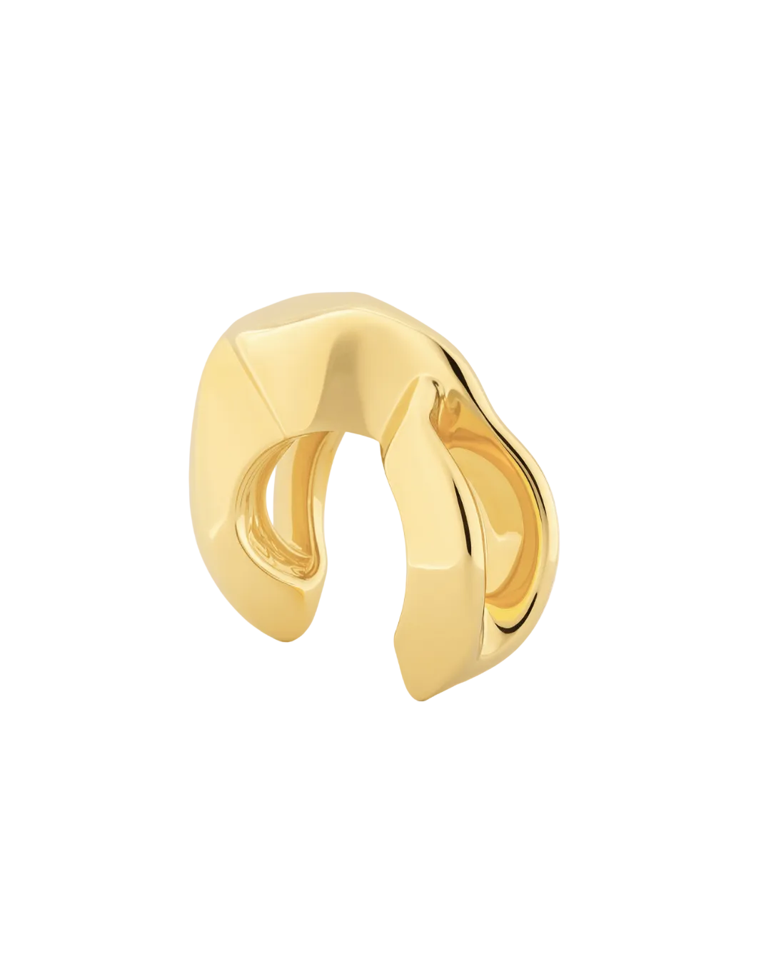 Gold plated minimal bracelet with smooth polished surface and clean design