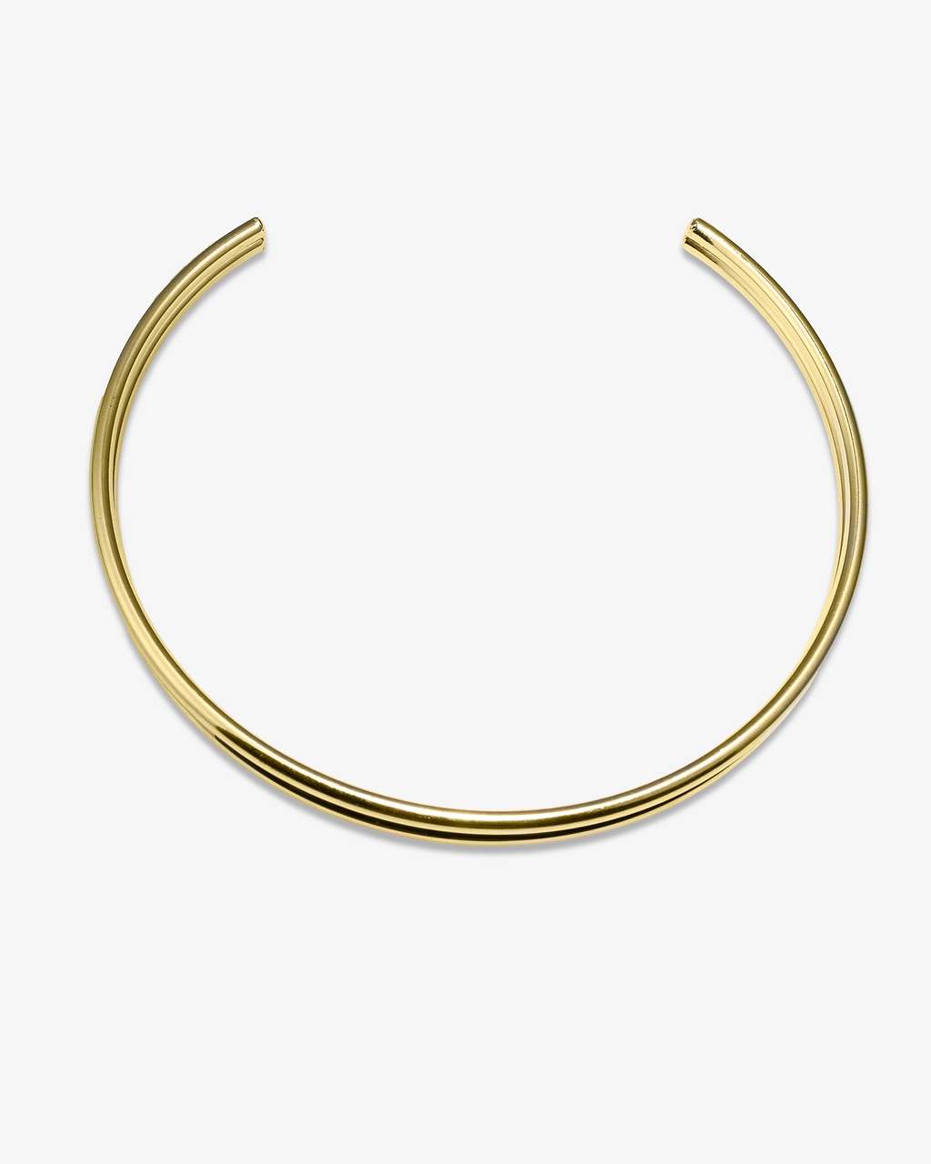 Minimalist gold open collar choker top view