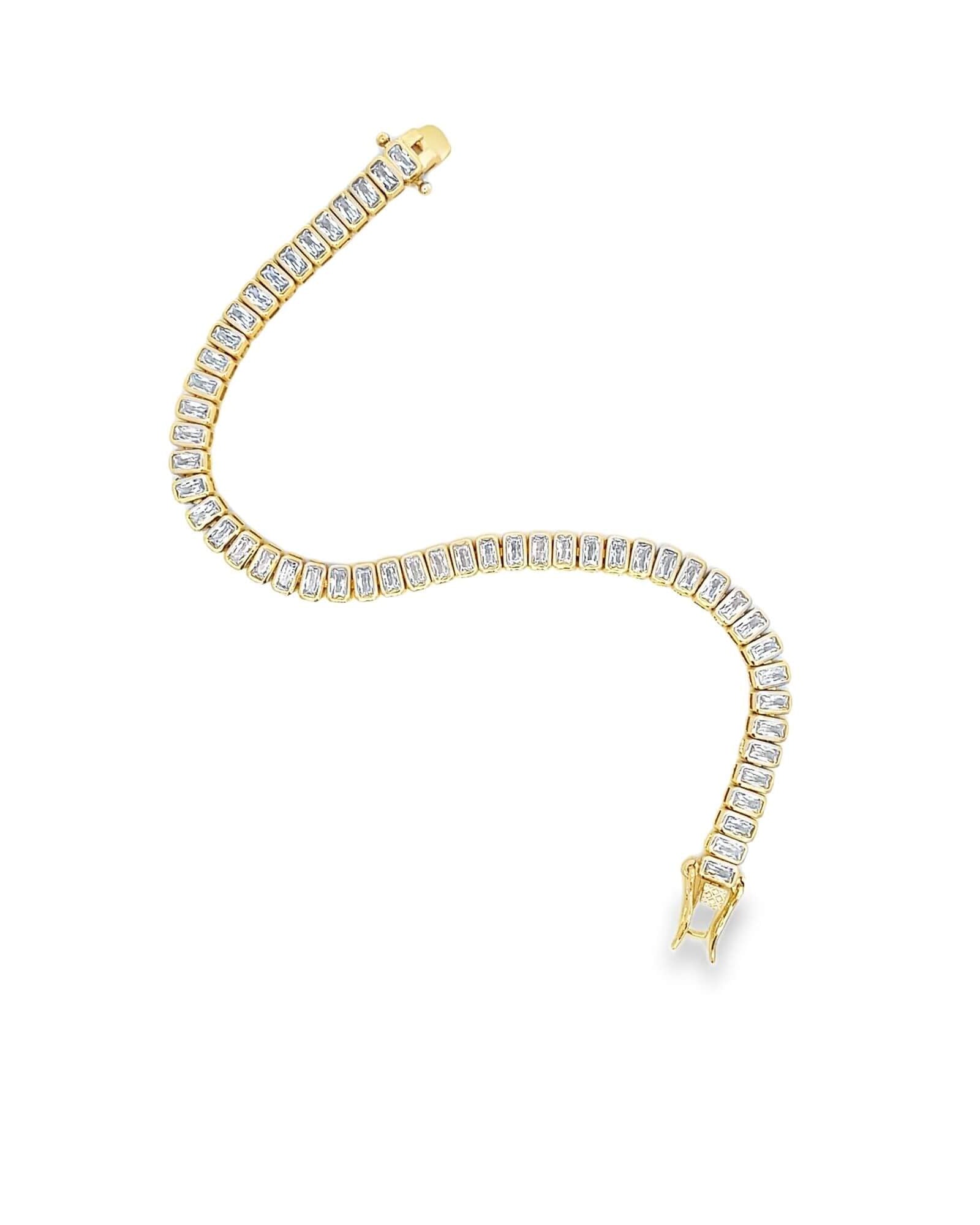 Cubic zirconia necklace available in gold plated and rhodium plated finishes with high shine