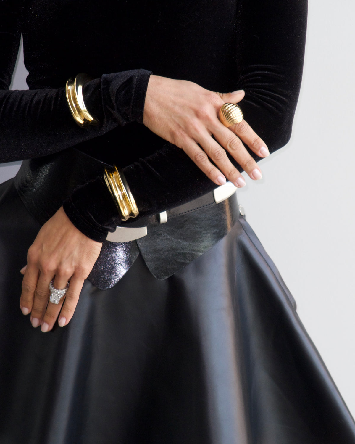 Sculptural gold cuff bracelet