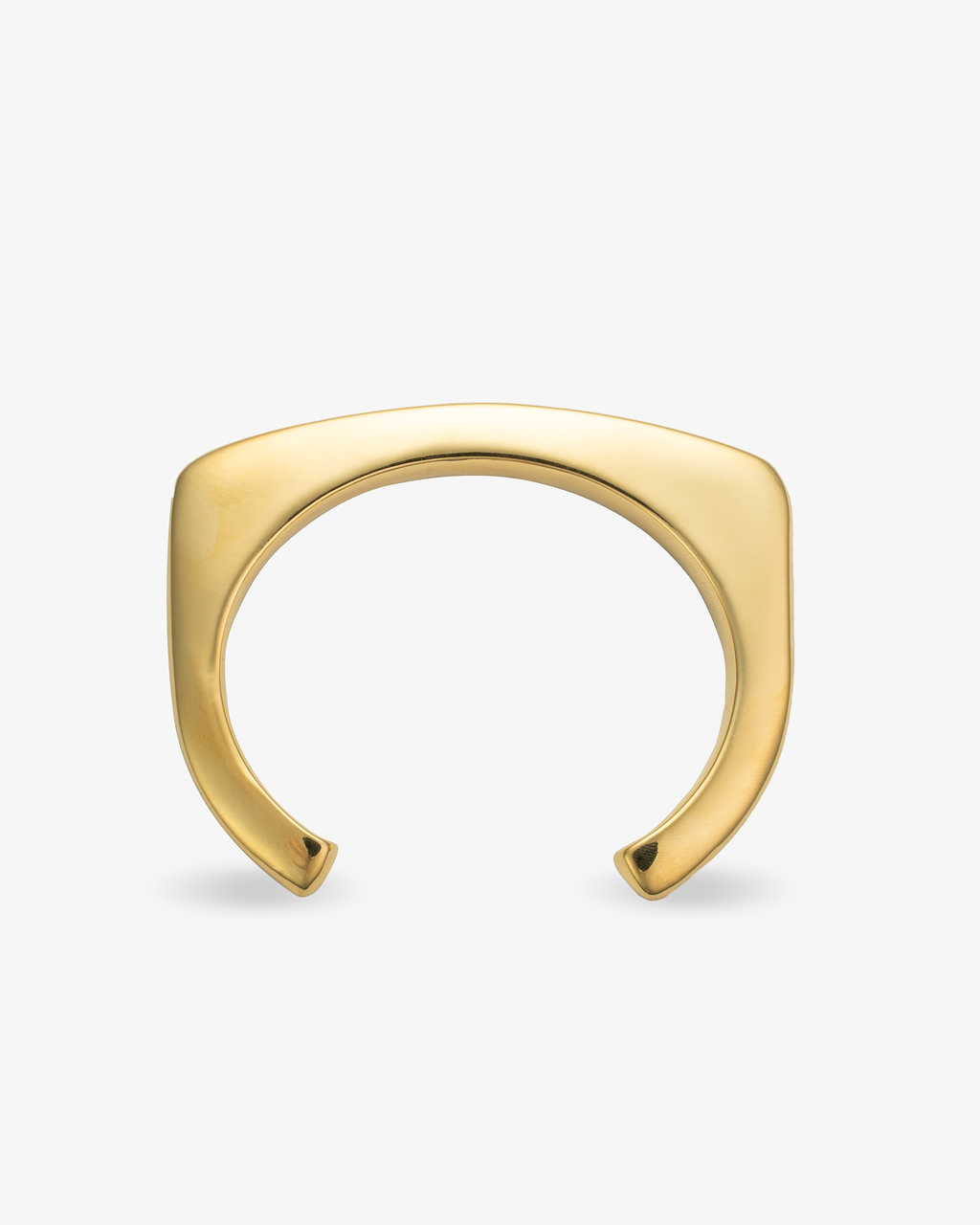 Modern gold open cuff bracelet top view