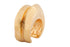 Gold plated wide cuff bracelet with open structured design and smooth polished surface, 40mm