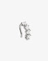 Silver sculptural pave climber ear cuff, alone product shot from a curved angle.