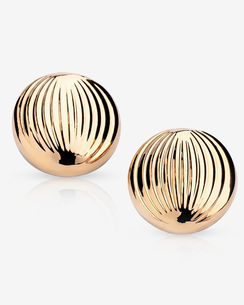 Adriana Sculptural Statement Earrings — sculptural 18K gold-plated statement earrings, hypoallergenic demi-fine jewelry