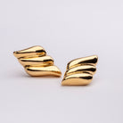 wind shaped gold earring, Amelie Gold Earrings