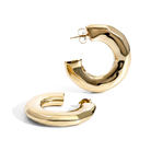 Hammered open hoop earrings available in gold plated and rhodium plated finishes with sculptural texture