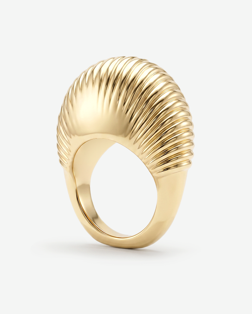 Georgia Textured Statement Ring — bold 18K gold-plated statement ring, hypoallergenic demi-fine jewelry