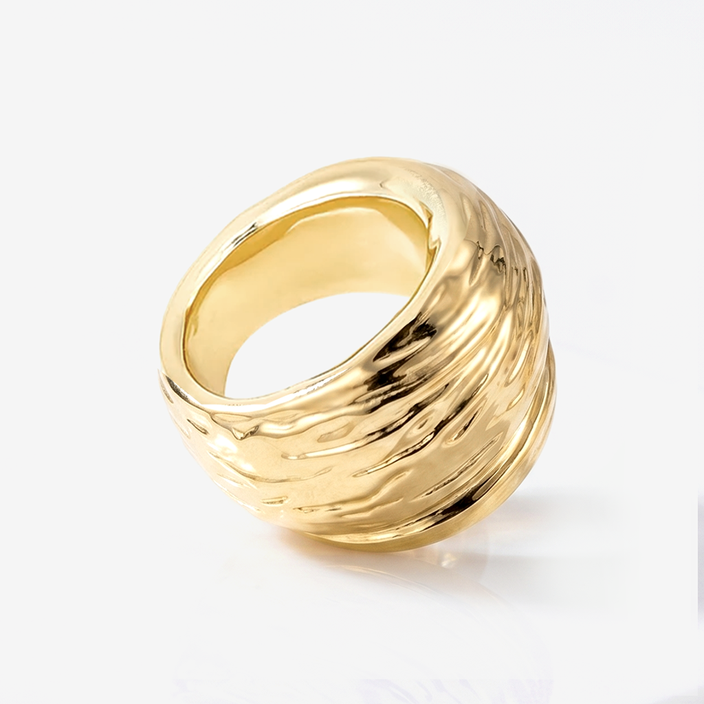 Paloma Bold Sculptural Ring — bold 18K gold-plated statement ring, hypoallergenic demi-fine jewelry