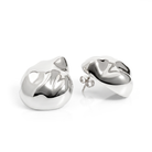 Dome earrings available in gold plated and rhodium plated finishes with dented sculptural texture