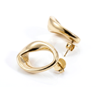 Abstract oval earrings available in gold plated and rhodium plated finishes with sculptural geometric design
