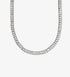 Silver emerald-cut tennis choker necklace with rectangular clear stones