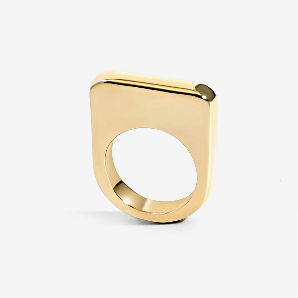 Lily Geometric Statement Ring Gold — bold 18K gold-plated statement ring, hypoallergenic demi-fine jewelry