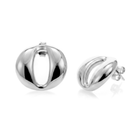 Dome earrings available in gold plated and rhodium plated finishes with smooth sculptural design