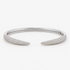 Silver pavé simulated diamond open cuff bangle bracelet, alone product shot on a plain background.