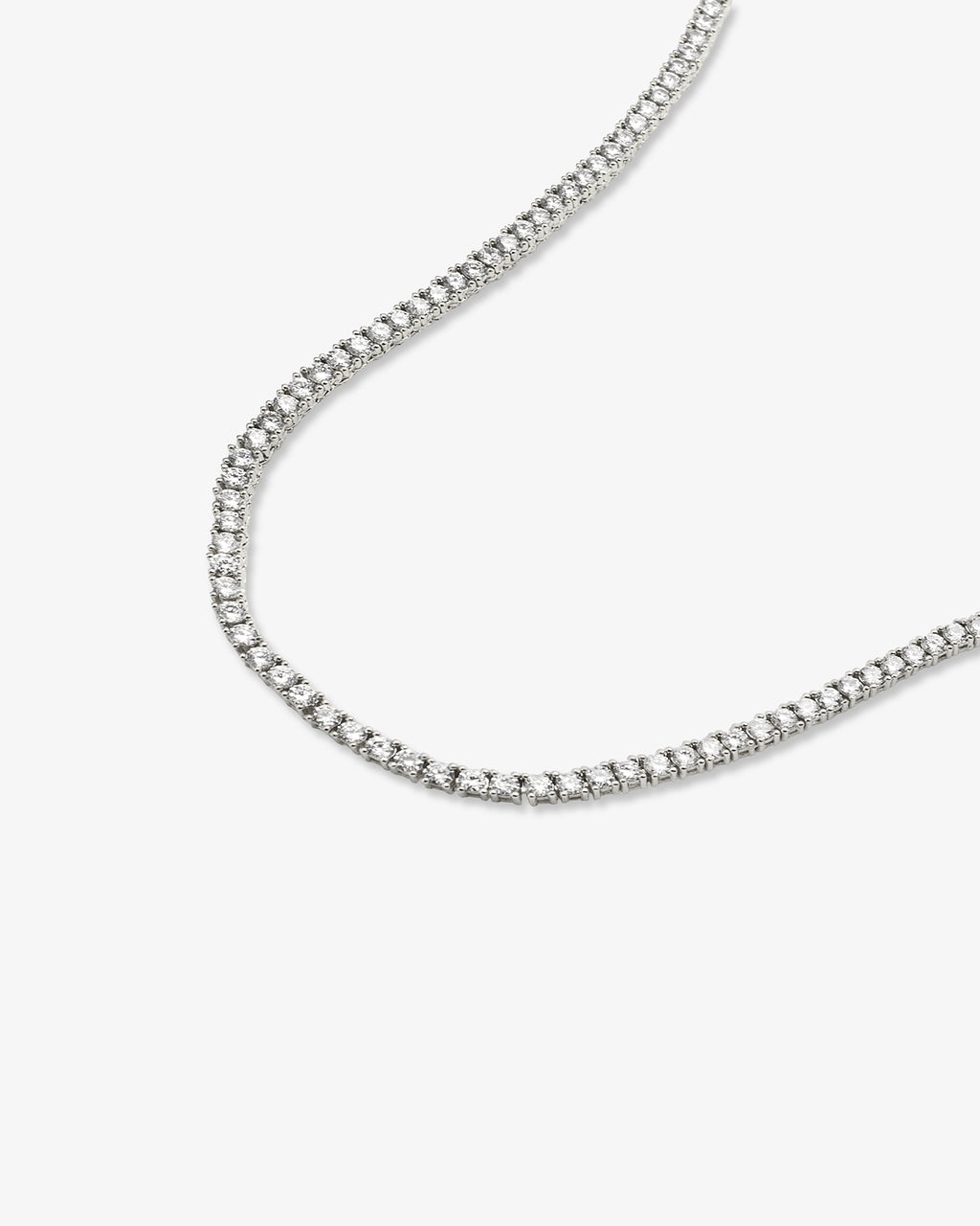 Silver round-cut tennis choker necklace 