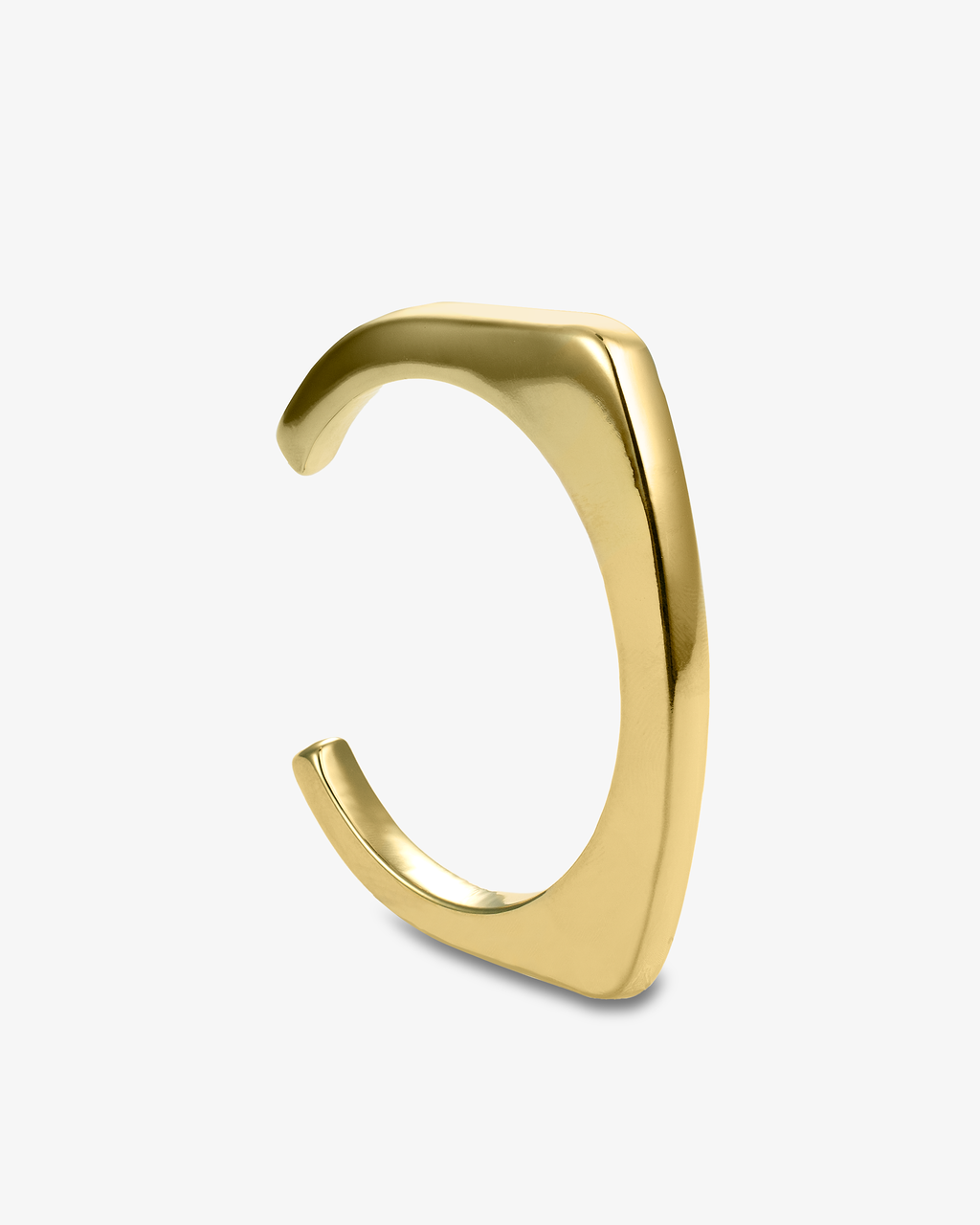 Geometric gold open cuff bracelet front view