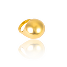 Gold plated oversized dome ring with smooth polished surface and sculptural design