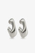 Chunky sculptural silver hoop earrings