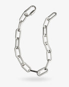 silver paperclip link choker necklace front detail