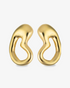 Organic open teardrop gold statement earrings front view