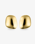 Sculptural cushion gold statement earrings front view