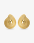 Textured teardrop gold statement earrings front view