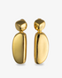 Sculptural gold drop statement earrings front view