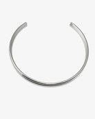 Minimalist silver open collar choker top view