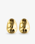 Organic teardrop gold statement earrings front view