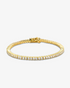 2mm gold tennis bracelet with round-cut clear stones and secure clasp
