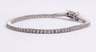 Tennis necklace and bracelet set with cubic zirconia stones available in gold plated and rhodium finishes