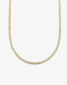 Gold round-cut tennis choker necklace front view
