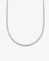Silver round-cut tennis choker necklace front view
