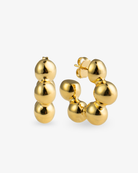 Bubble Bead Gold Hoop Earrings
