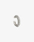 Silver pave simulated diamond ear cuff, alone product shot on a plain background.