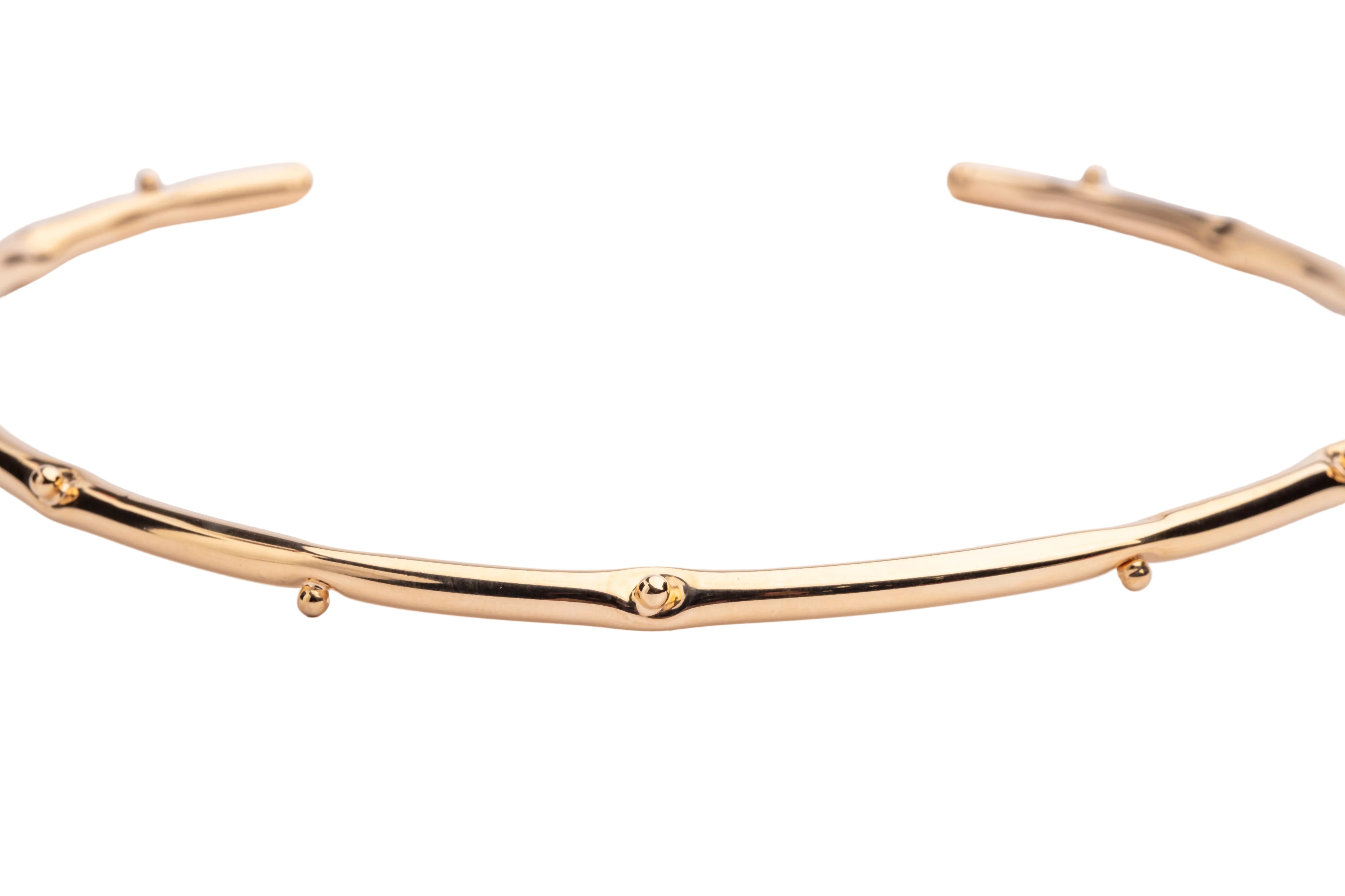 Gold plated dotted choker necklace with beaded detail and close fit design