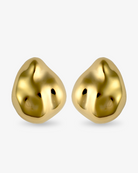 Organic pebble gold statement earrings front view