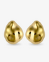 Organic pebble gold statement earrings front view