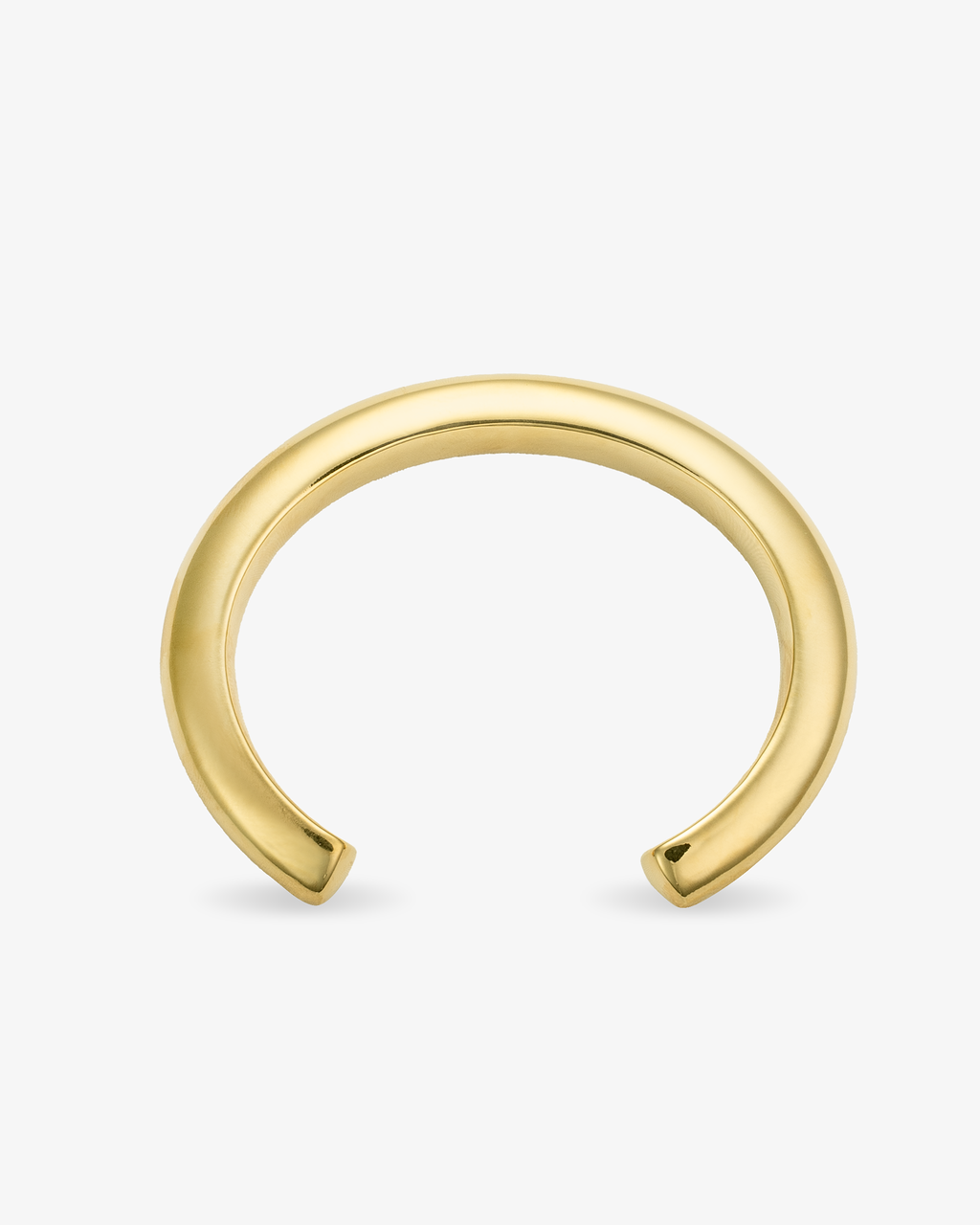 Polished gold open cuff bracelet top view