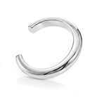 Sculptural cuff bracelet available in gold plated and rhodium plated finishes with bold circular design