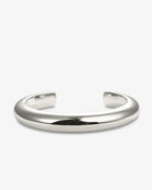 Chunky polished silver open cuff bracelet front view
