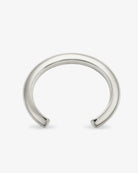 Polished silver open cuff bracelet top view