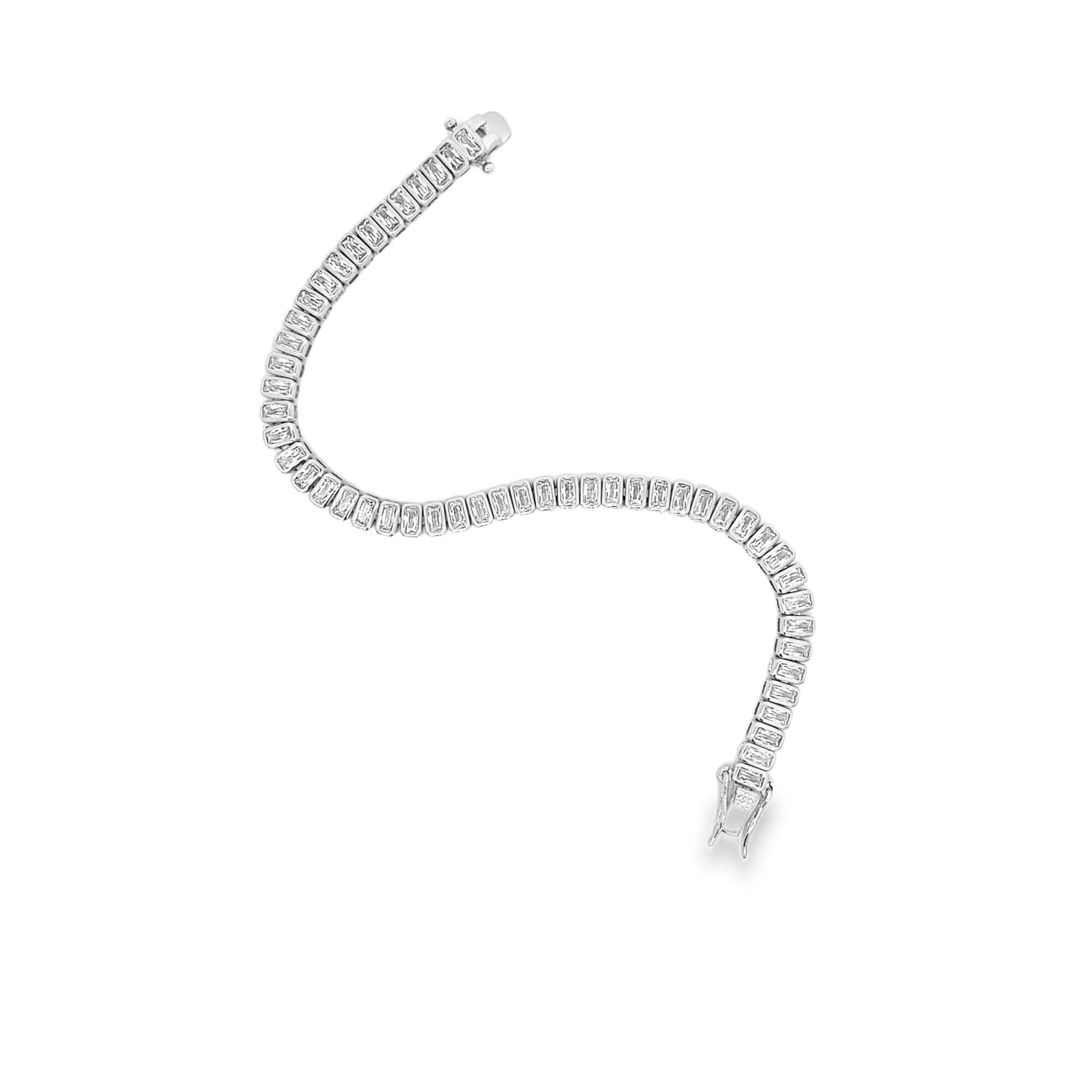 Cubic zirconia necklace available in gold plated and rhodium plated finishes with high shine