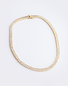 Laura Geometric Rhodium Necklace Silver — 18K gold-plated statement jewelry, hypoallergenic demi-fine piece by Denise Pacini