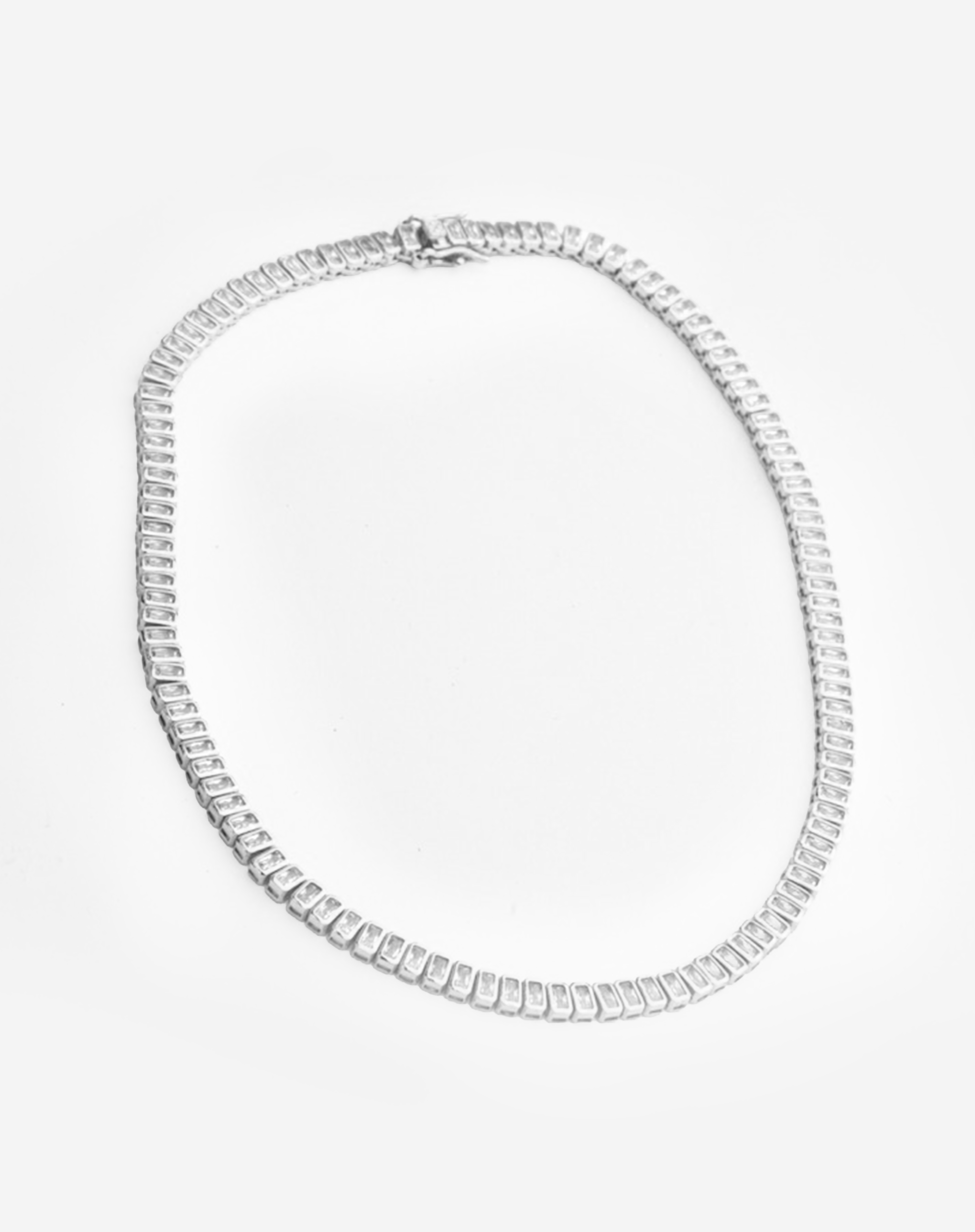 Laura Geometric Rhodium Necklace Silver — 18K gold-plated statement jewelry, hypoallergenic demi-fine piece by Denise Pacini